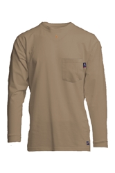 Lapco Flame Resistant 6oz Khaki Pocket T-Shirt 