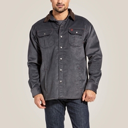 Ariat Flame Resistant DuraStretch Sherpa-Lined Corduroy Shirt Jacket | Iron Grey 