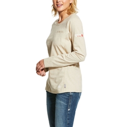 Ariat Women's FR Air Crew T-Shirt | Sand Heather 