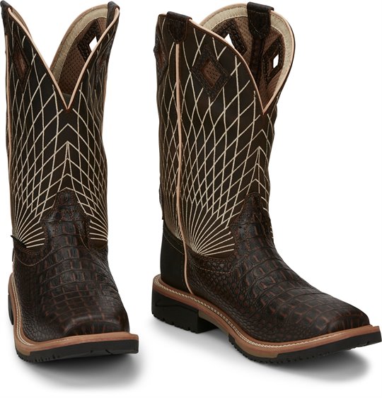 Justin Croc Print Comp Toe Boot SE4833