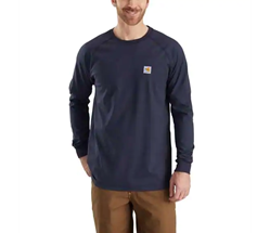 Men's Carhartt FR Force Cotton Long Sleeve T-Shirt | No Pocket | Navy 