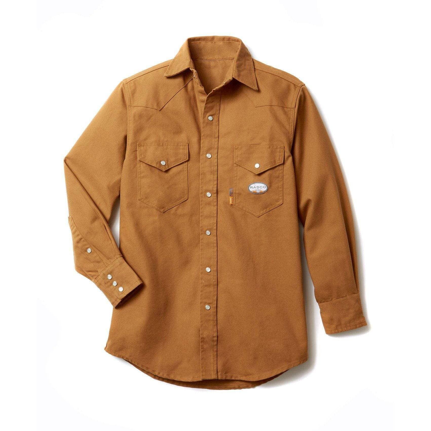 Rasco FR Duck Snap Work Shirt in Brown FR Outlet